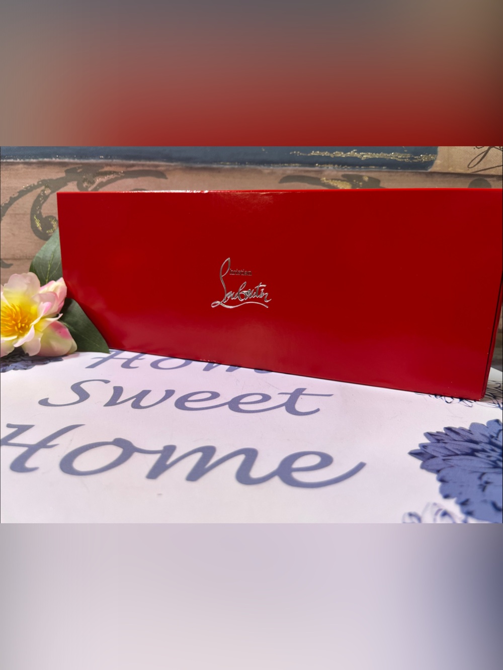 Christian Louboutin Red Glossy Signature Box with Silver Logo